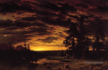 Soirée sur la Prarie Albert Bierstadt Peinture à l'huile